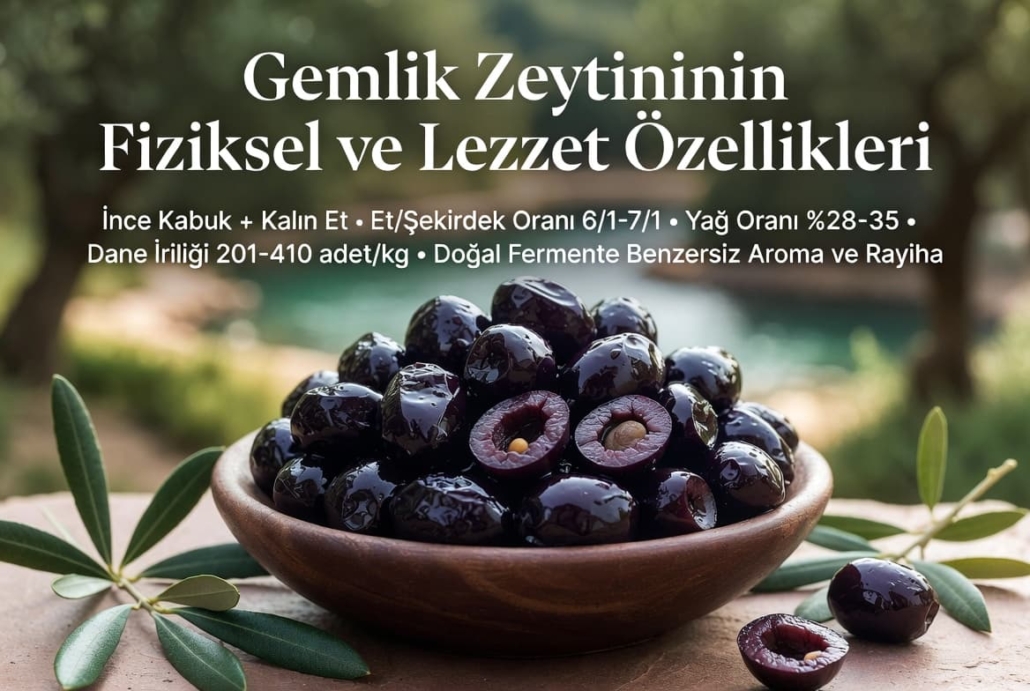 Gemlik Zeytininin Fiziksel ve Lezzet Özellikleri